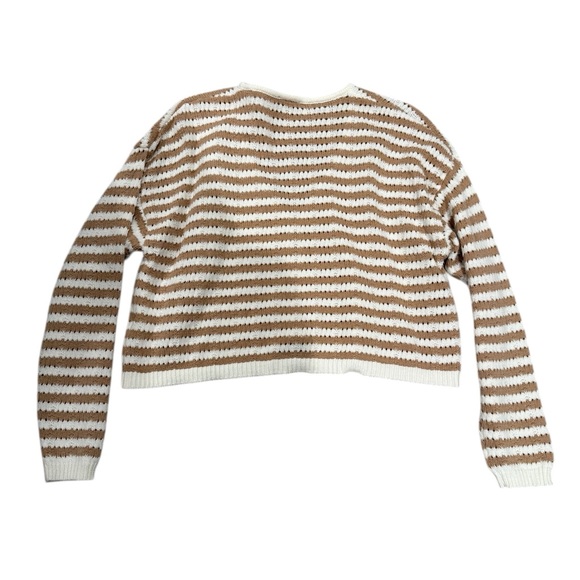 💜5/$50💜 Striped Cream and Brown Women's Cardigan - Picture 6 of 7